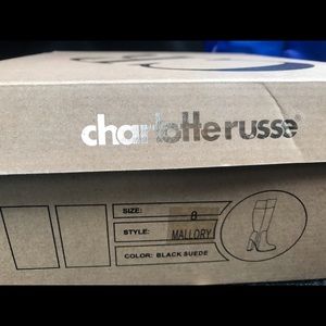 Black suede knee high heels